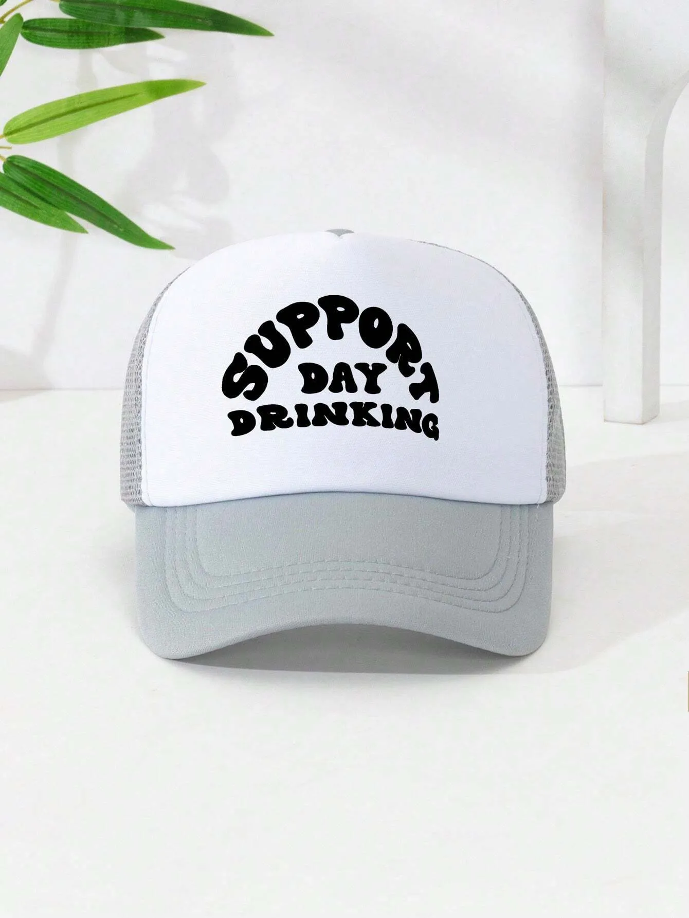 1pc Unisex Adjustable Sponge Mesh Hat With Print Decor Trucker Cap Baseball Cap Sun Hat Dad Hat, Suitable For Daily Wear, Parties, Outdoor Travel, Hiking, Mountain Climbing, Beach Vacation