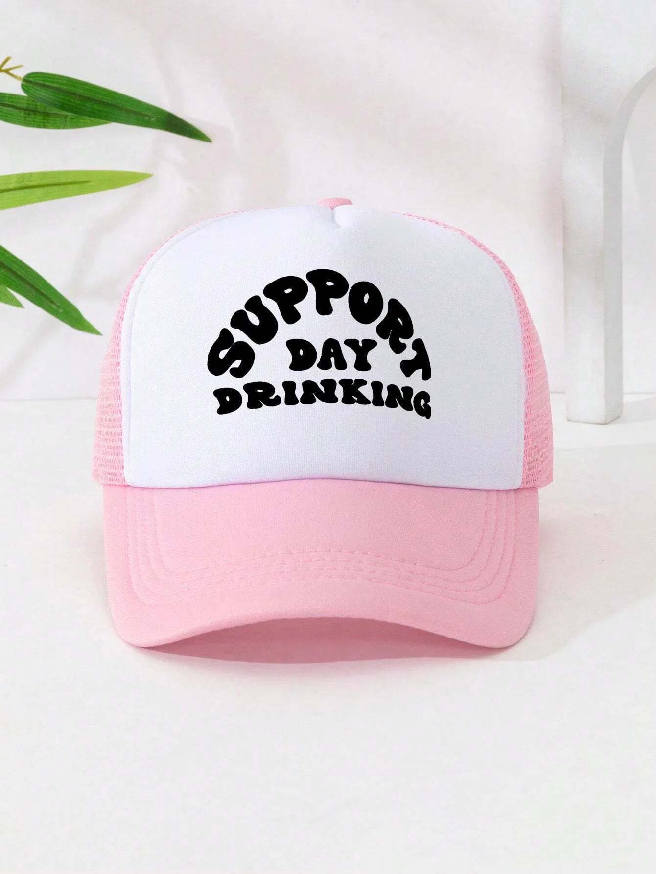 1pc Unisex Adjustable Sponge Mesh Hat With Print Decor Trucker Cap Baseball Cap Sun Hat Dad Hat, Suitable For Daily Wear, Parties, Outdoor Travel, Hiking, Mountain Climbing, Beach Vacation