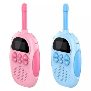 2 Pack Walkie Talkies for Kids Children's, Walkie Talkies for Kids  Radio Toy with Backlit LCD Flashlight, 3 KM Range Outside