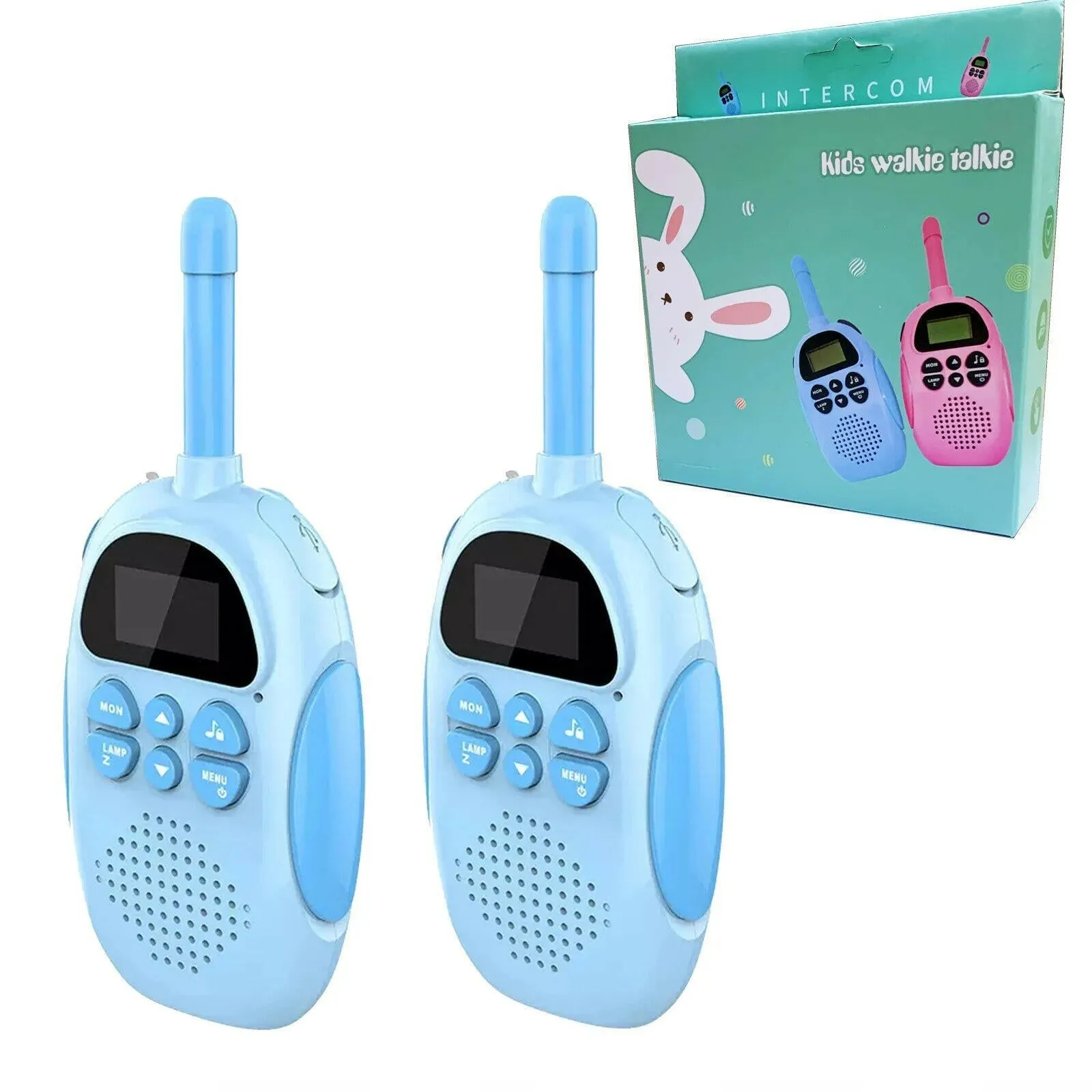 2 Pack Walkie Talkies for Kids Children's, Walkie Talkies for Kids  Radio Toy with Backlit LCD Flashlight, 3 KM Range Outside