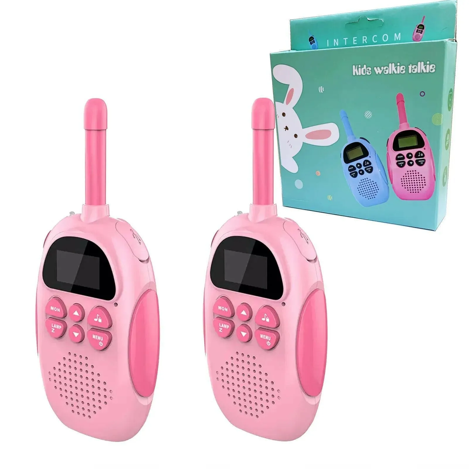 2 Pack Walkie Talkies for Kids Children's, Walkie Talkies for Kids  Radio Toy with Backlit LCD Flashlight, 3 KM Range Outside