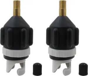 2Pcs Black Inflatable Boat Pump Adapter, Premium Conventional Air Adapter, Quickly Inflation and Strong Sealing Pump Adapter for Inflatable Boat/Paddleboard and Kayak