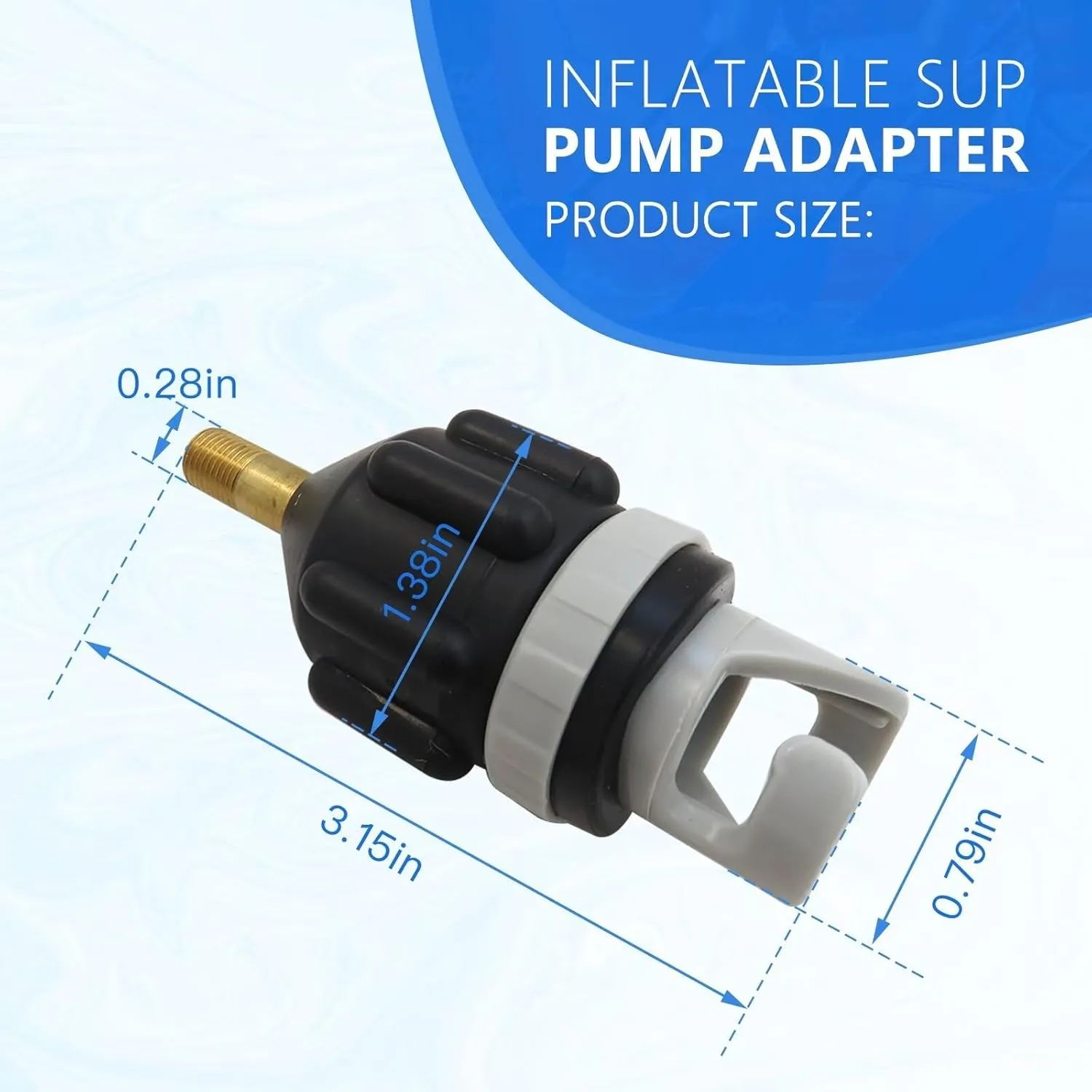 2Pcs Black Inflatable Boat Pump Adapter, Premium Conventional Air Adapter, Quickly Inflation and Strong Sealing Pump Adapter for Inflatable Boat/Paddleboard and Kayak