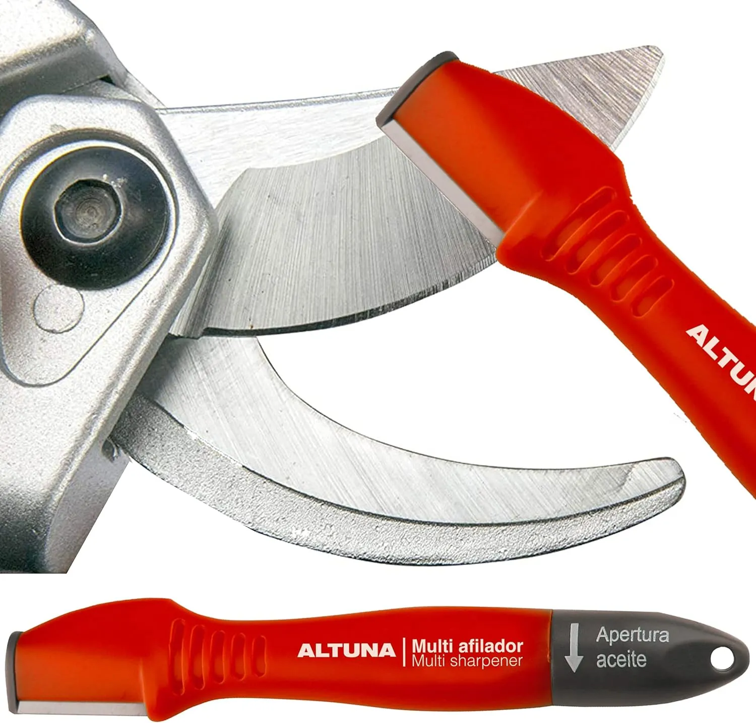 Altuna Pocket Blade Sharpener for Garden Tools with Tungsten Carbide Blade - Universal Tool Sharpener for Pruning Shears, Hedge Scissors, Clippers, Pocket Knives, and More