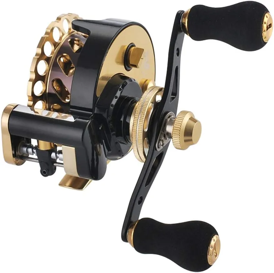 Automatic Wire Metal Raft Fishing Reel Micro Lead with Force-Releasing Front Rafting Rod Outdoor G (Right Handed)