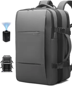 BANGE Airback Backpack with Anti-Theft Vacuum Compression Travel Backpack,Expandable Backpacks with Pump for Airplanes