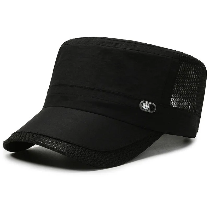 Breathable Men's Military Hats Women's Sunshade Flat Top Snapback Male Summer Cap Mesh Army Sun Baseball Caps Outdoor