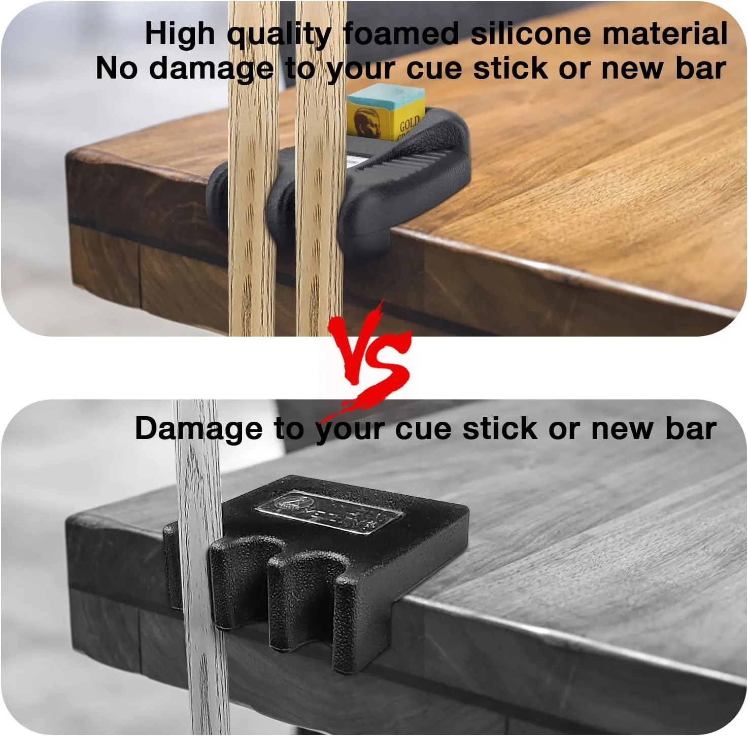 Cue Rest - Portable Weighted Billiard Cue Rack with Chalk Holder (2 Holes)