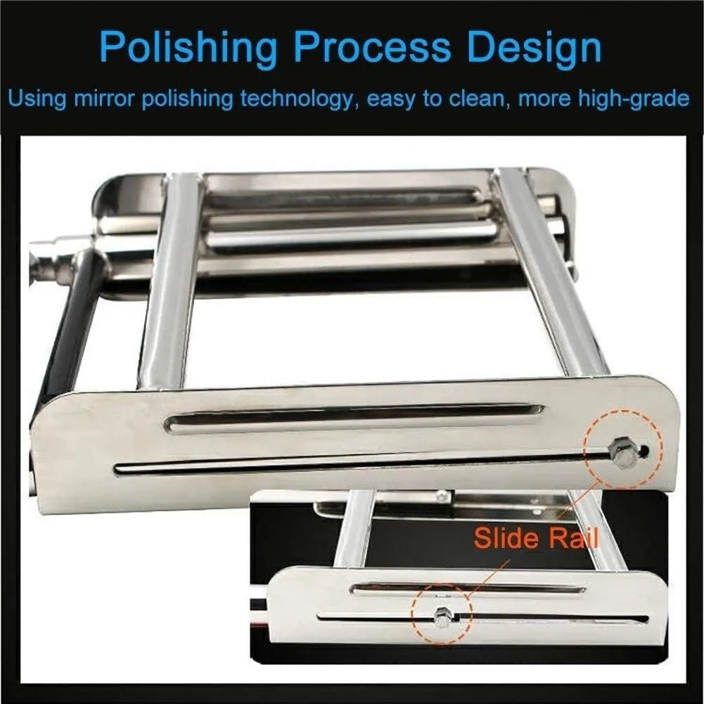 Dock Boat Ladders 3/4 Steps Telescoping Pontoon Boat Ladder with Wide Pedal, Stainless Steel Heavy Duty Custom Boat Ladder, Swim Deck Ladder,Load 150kg (Size : 3 Steps) (One Color 3 Steps)