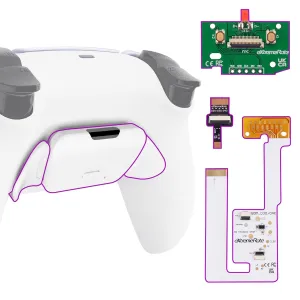 eXtremeRate White Back Paddles Programable RISE V3 Remap Kit for PS5 Controller BDM-030 040 050, Upgrade Board Redesigned Bottom Shell Back Buttons Attachment for PS5 Controller - NO Controller