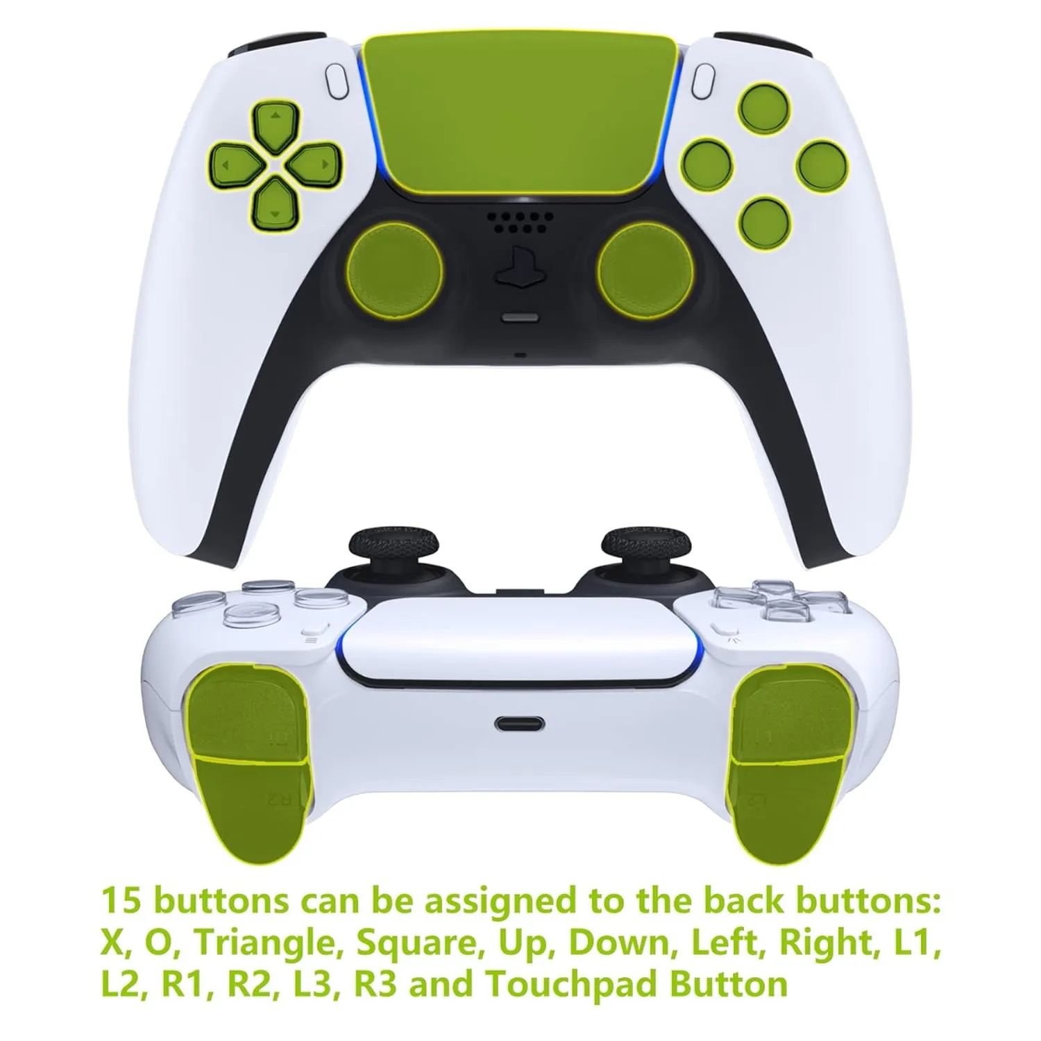 eXtremeRate White Back Paddles Programable RISE V3 Remap Kit for PS5 Controller BDM-030 040 050, Upgrade Board Redesigned Bottom Shell Back Buttons Attachment for PS5 Controller - NO Controller