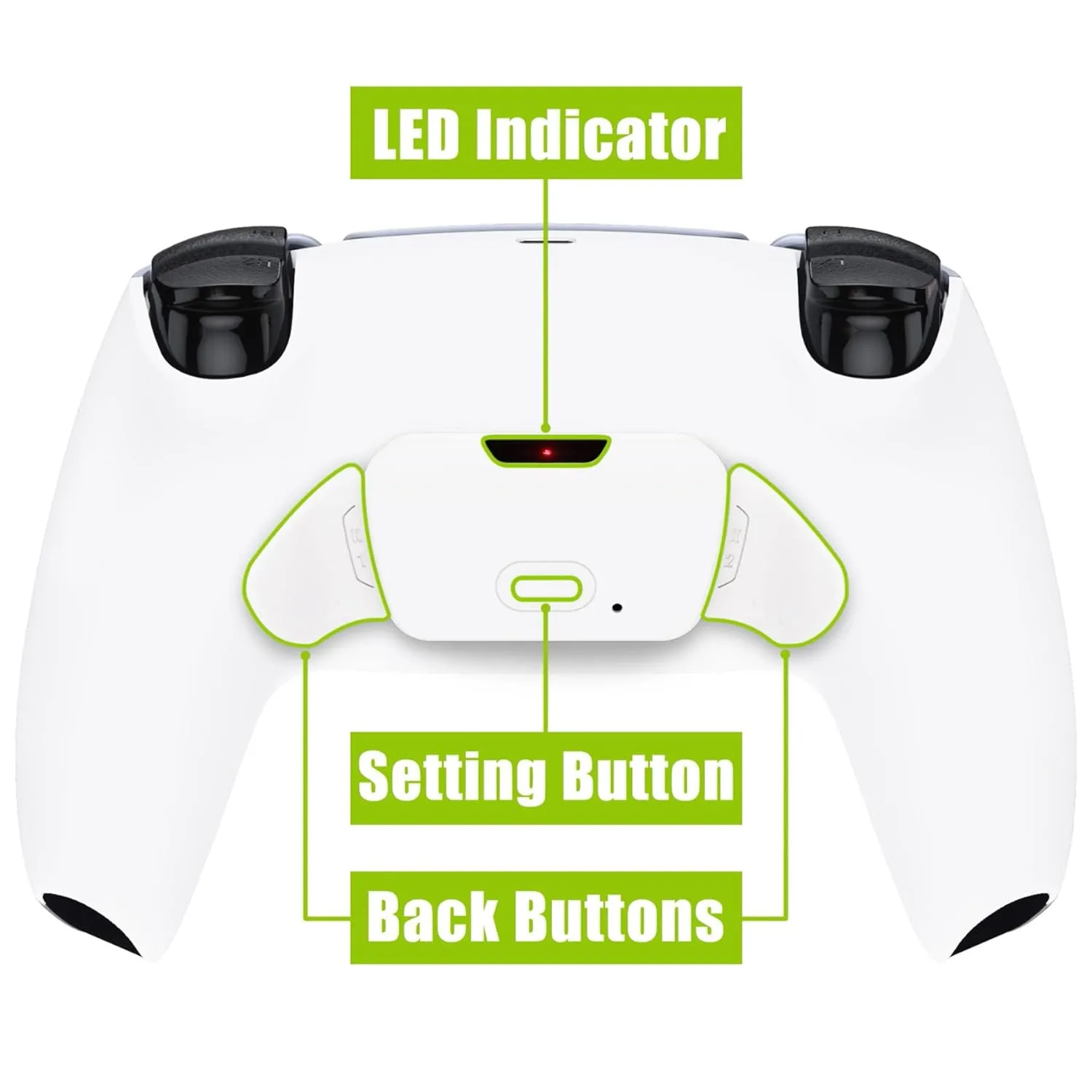 eXtremeRate White Back Paddles Programable RISE V3 Remap Kit for PS5 Controller BDM-030 040 050, Upgrade Board Redesigned Bottom Shell Back Buttons Attachment for PS5 Controller - NO Controller