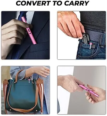 FIGHTSENSE Pen Stun Gun for Self Defense Battery Life Indicator, Belt Clip, Pen Flashlight stun Gun for Women self Defense