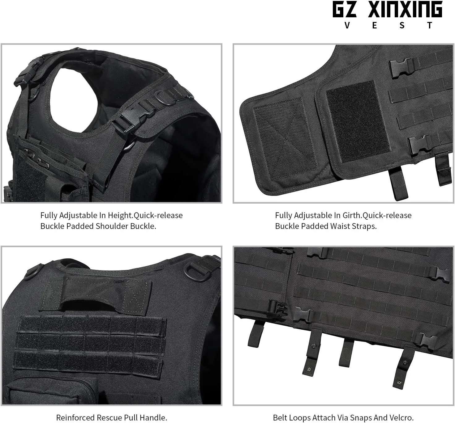 GZ XINXING Black Tactical Airsoft Paintball Vest