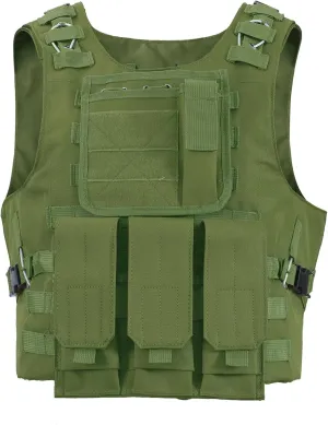 HRTACPAG Lightweight Tactical Vest with Removable Pouch, Airsoft Vest Adult,Paintball Vest for Men