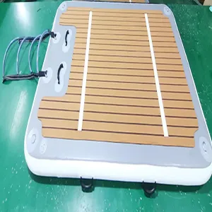Inflatable Dock Island Raft Water Dock Mat, Non-Slip Yoga Mat PVC Inflatable Water Floating Bed, Inflatable Floating Board with EVA Anti-Slip Mat,3 * 3m/9.8 * 9.8ft