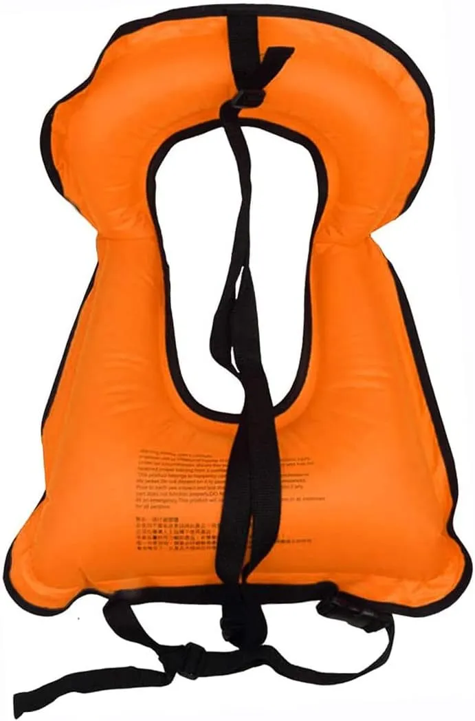 Inflatable Snorkel Vest for Kids, Portable Snorkeling Jackets for 50-110 lbs Boys & Girls