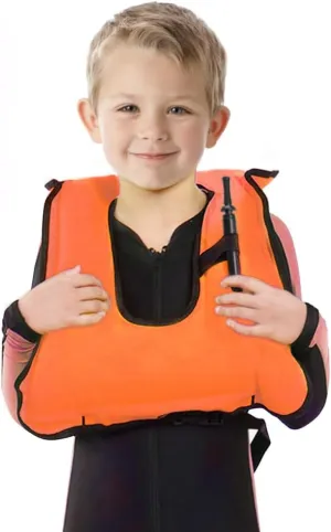 Inflatable Snorkel Vest for Kids, Portable Snorkeling Jackets for 50-110 lbs Boys & Girls