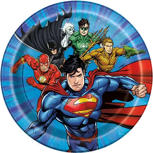 Justice League 7in Plates - 8 Plates/Pack or 96 Plates/Case