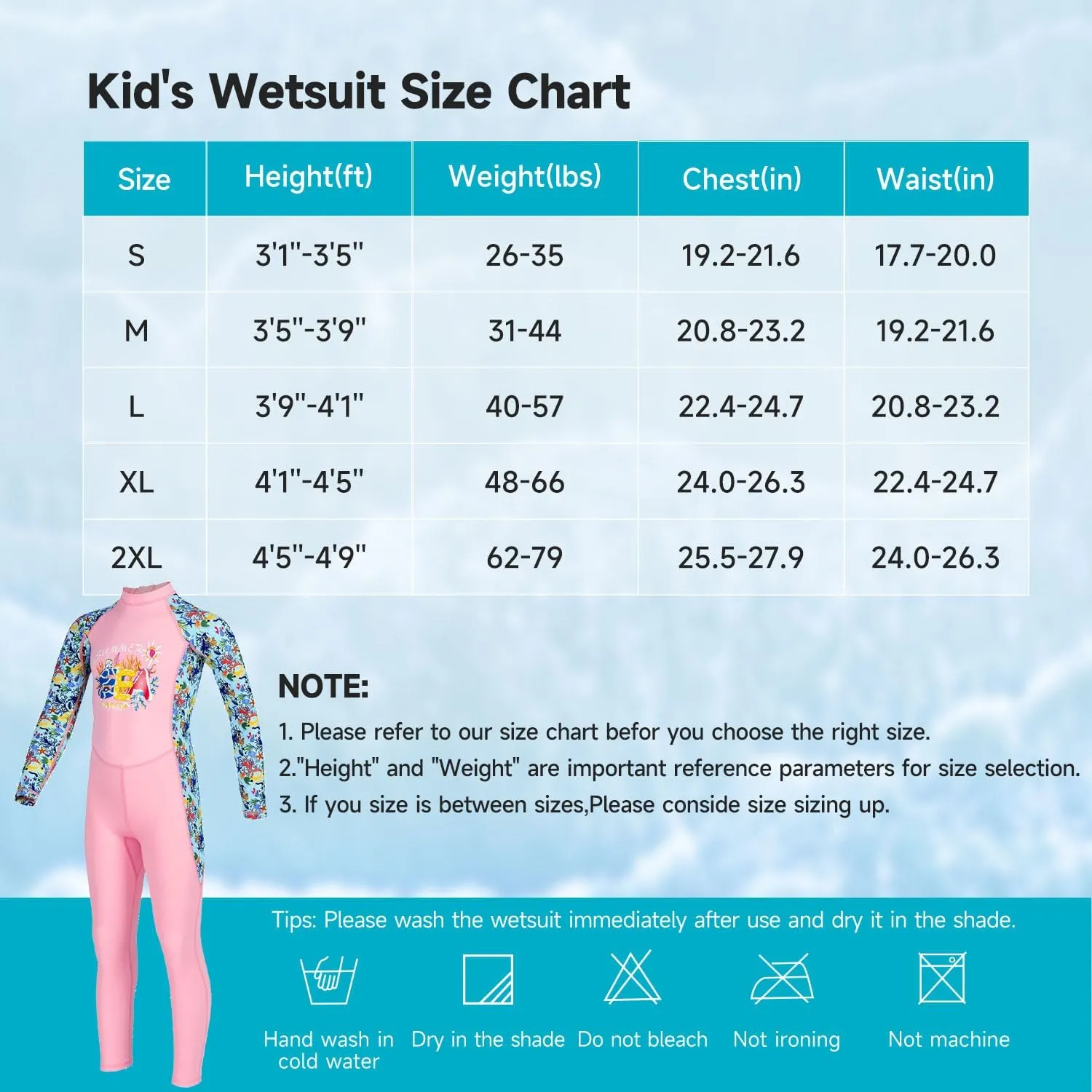 Kids Full Body Swimsuit One Piece Long Sleeve Wetsuit Skin Sun Protection Sunsuit Swimwear for Boys Girls