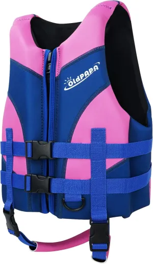 OldPAPA Kids Swim Vest, Float Swim Jacket for Toddlers, Beginner Swim Trainer Vest with Adjustable Safety Strap, Water Sports Buoyancy, Toddler Floaties, Fits Boys & Girls 30-50 lbs/2-9 yrs