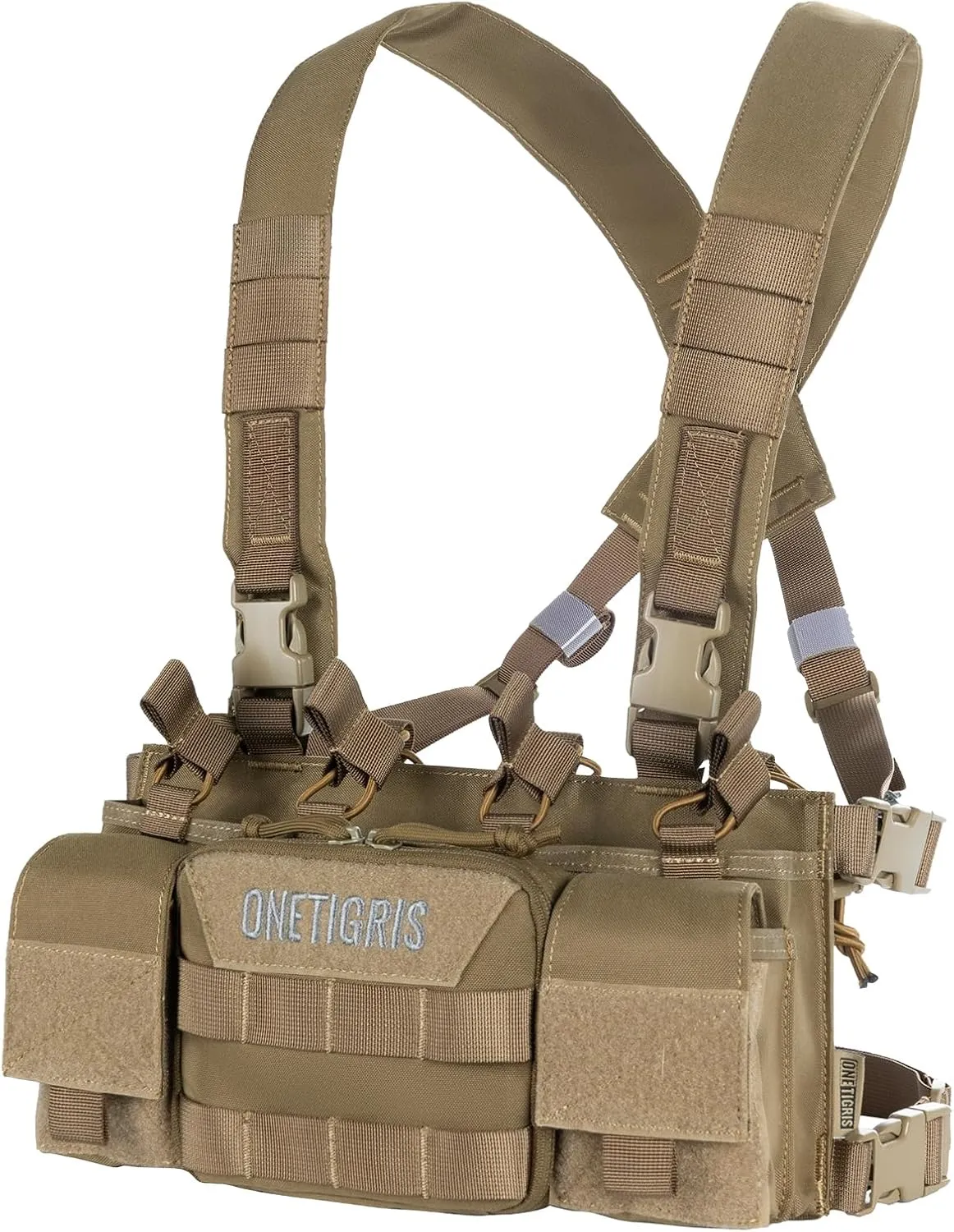 OneTigris Chest Rig, MOLLE Airsoft Chest Rigs Tactical Chest Rig Dangler Pouch Admin Pouch for Hunting Shooting Hiking
