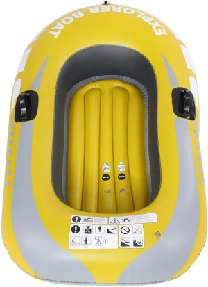 PVC Inflatable Boat with Two Paddle Mounts, 0.3mm Heavy Duty 1 Person Inflatable Kayak, Rowing Air Boat for Fishing
