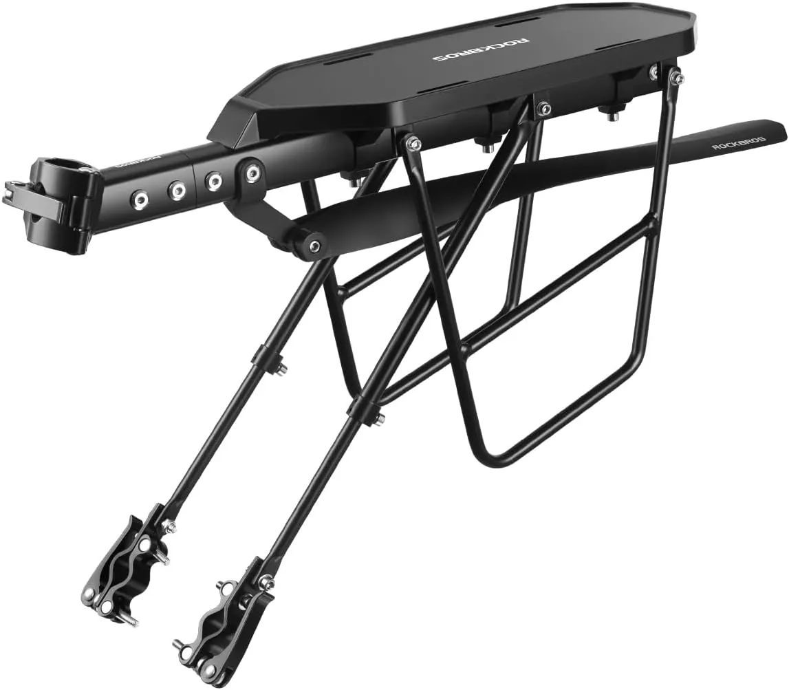 ROCKBROS Rear Bike Rack Bike Rear Rack Bike Cargo Rack for Back Quick Release Adjustable Bicycle Luggage Cargo Rack Fit for 26-29Mountain Bike