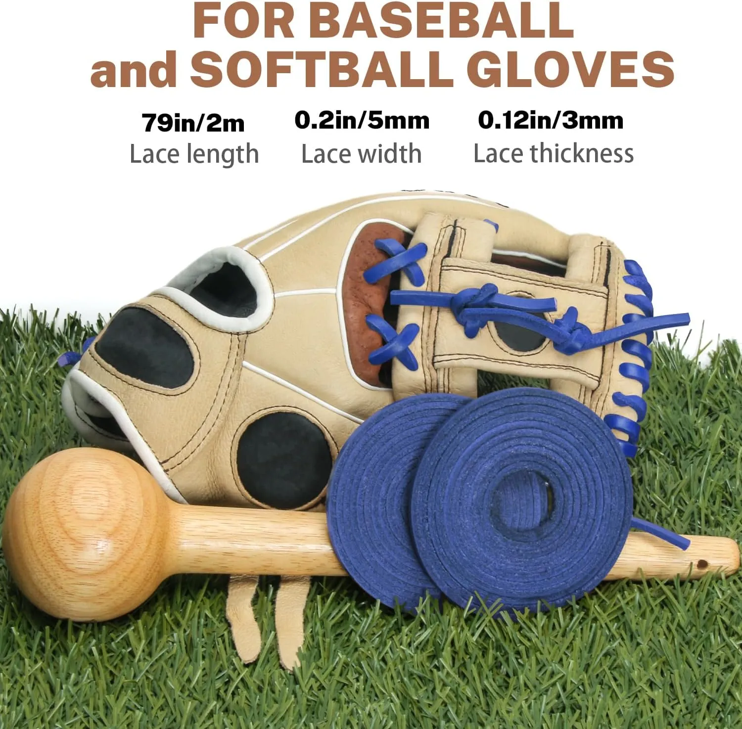 Softball Baseball Glove Lace, Mitt Lace Repair Kit Includes 2 Leather Laces and Lacing Needle for Catcher's Glove