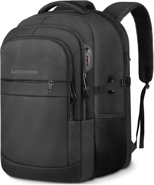 Travel Backpack, Large Carry on Backpack, 17 Inch Laptop Bag, Big Sturdy TSA-Friendly with USB Port College School Rucksack Bag, Gifts for Him Men Women, Black