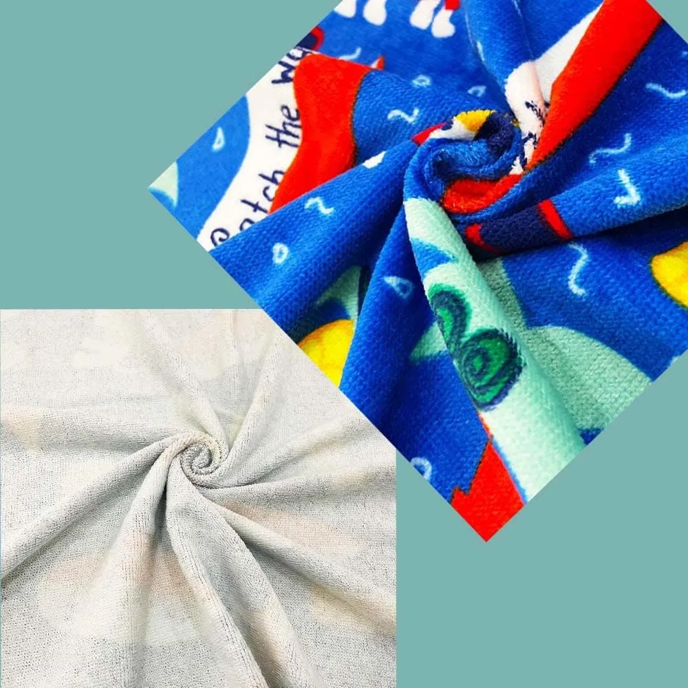 YIFONTIN Kids Beach Towel Cotton Soft Absorbent 25.5X51 inches for Bath Swimming, Surfboard Puppy.