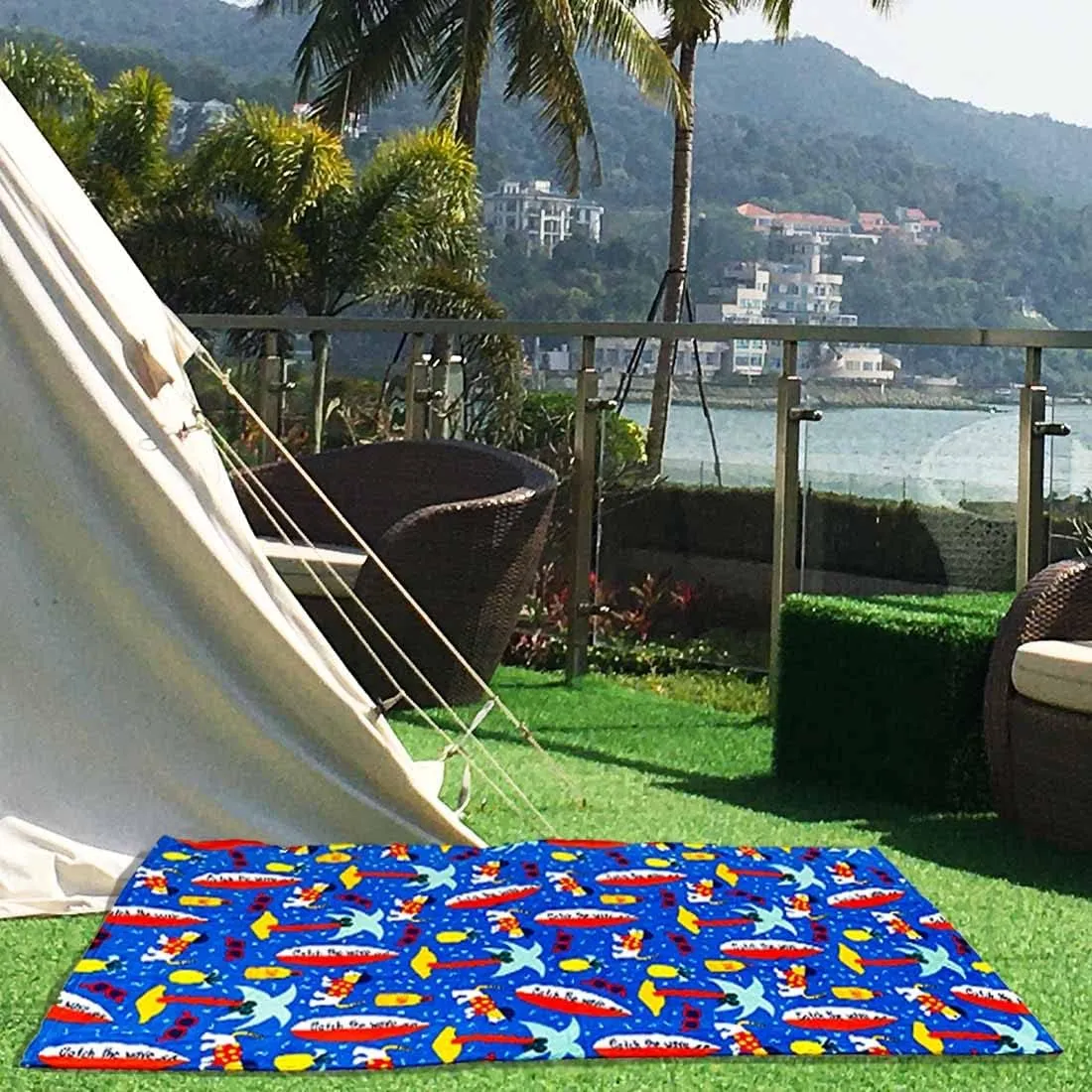 YIFONTIN Kids Beach Towel Cotton Soft Absorbent 25.5X51 inches for Bath Swimming, Surfboard Puppy.