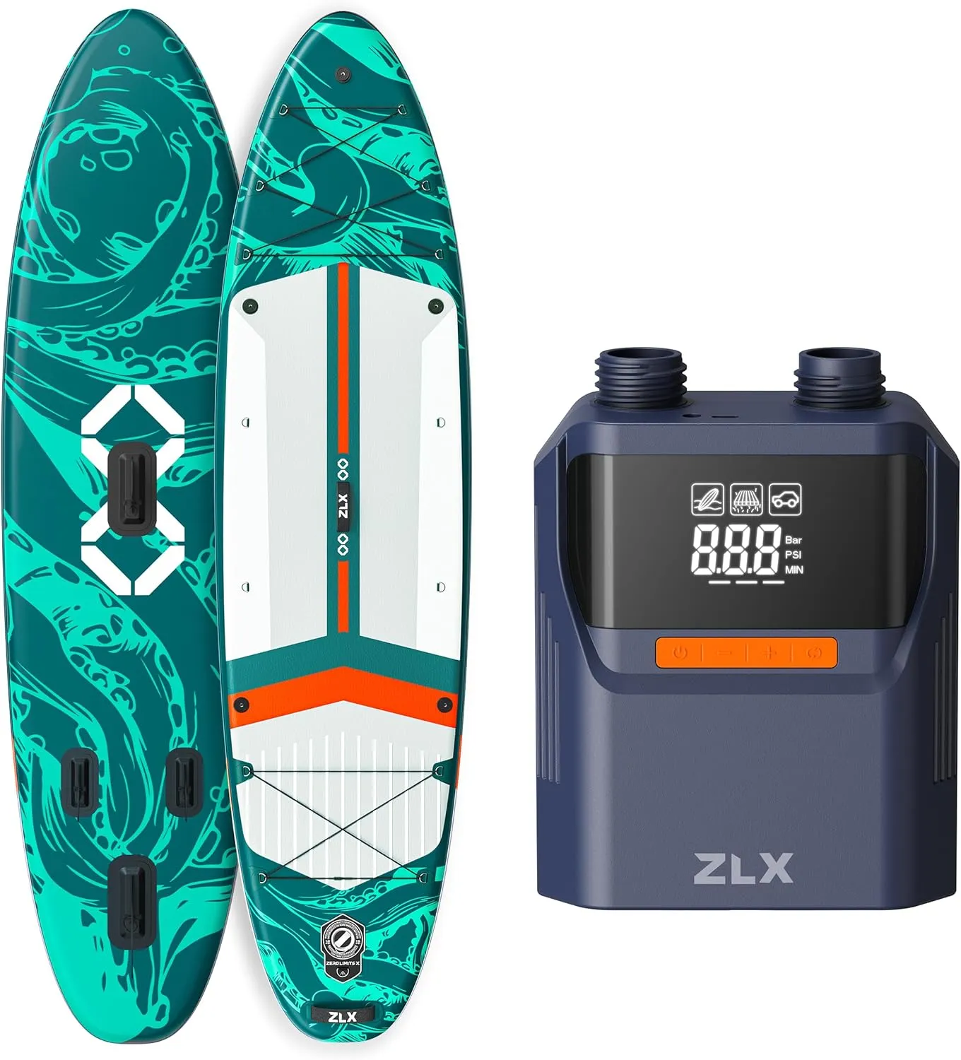 ZLX 11'635" Inflatable Stand Up Paddle Board with 50PSI Electric Paddle Board Pump